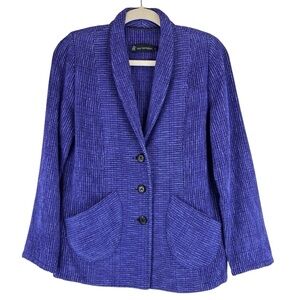Fiber Artist LYNN YARRINGTON Blue Purple Chenille BlazerJacket Sz S